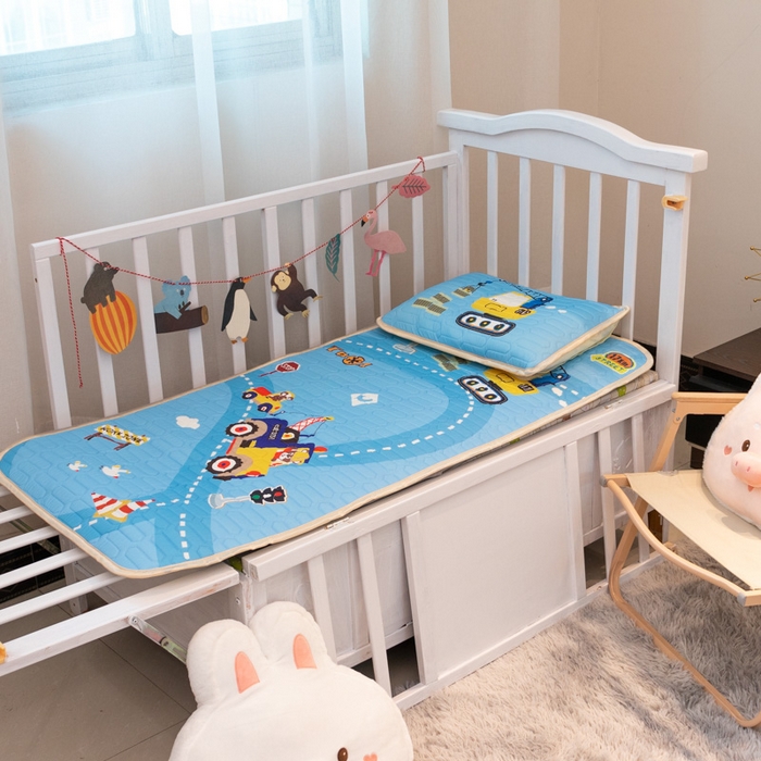 91家纺网 家纺一手货源 找家纺 欣宜家纺 2025新款母婴级儿童乳胶凉席空调席 工程车队