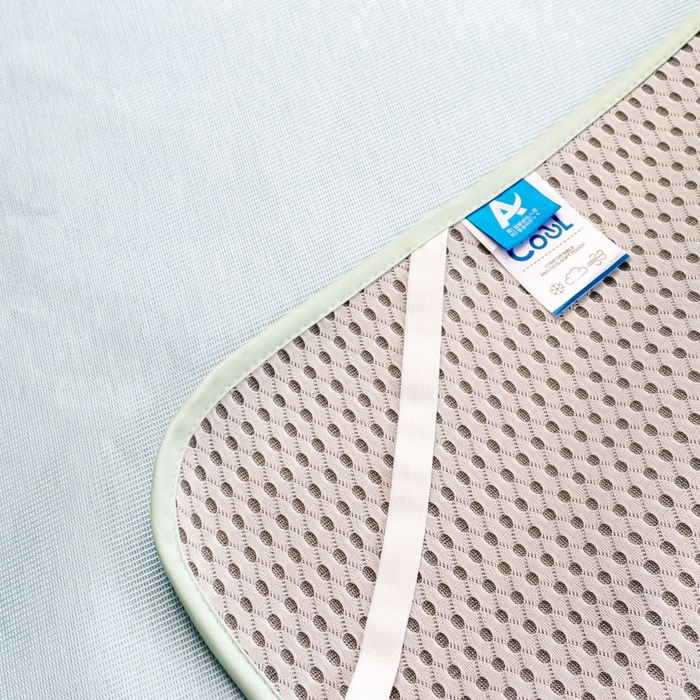 91家纺网 家纺一手货源 找家纺 欣宜家纺 2025新款母婴级夏季新款小清新数码印花凉感冰丝席三件套空调席（有质检报告） 蓝格花朵