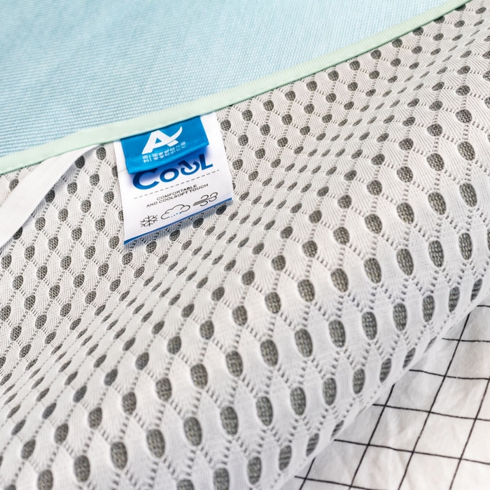 91家纺网 家纺一手货源 找家纺 欣宜家纺 2025新款母婴级夏季新款小清新数码印花凉感冰丝席三件套空调席（有质检报告） 蓝格花朵