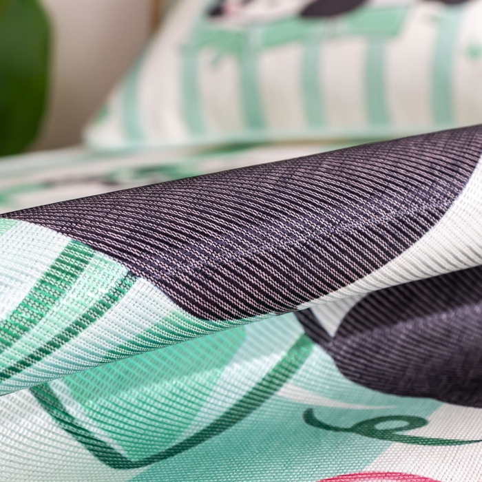 91家纺网 家纺一手货源 找家纺 欣宜家纺 2025新款母婴级夏季新款小清新数码印花凉感冰丝席三件套空调席（有质检报告） 条纹熊猫