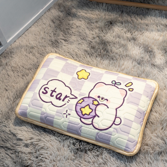 91家纺网 家纺一手货源 找家纺 欣宜家纺 2025新款母婴级儿童乳胶凉席空调席 足球熊