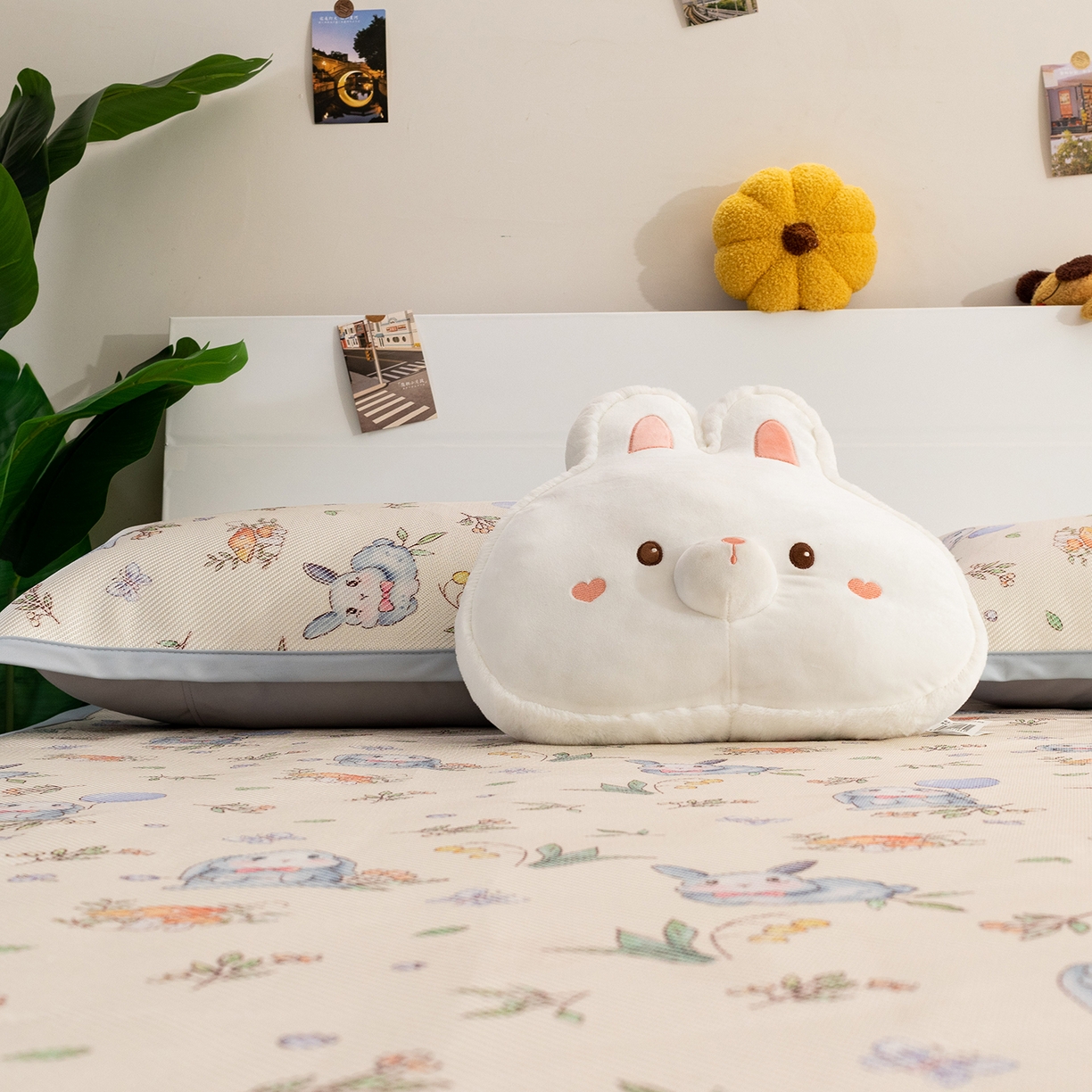 91家纺网 家纺一手货源 找家纺 欣宜家纺 2025新款夏季新款养生藤席冰藤席冰丝席空调席可机洗（提供质检报告） 草丛兔