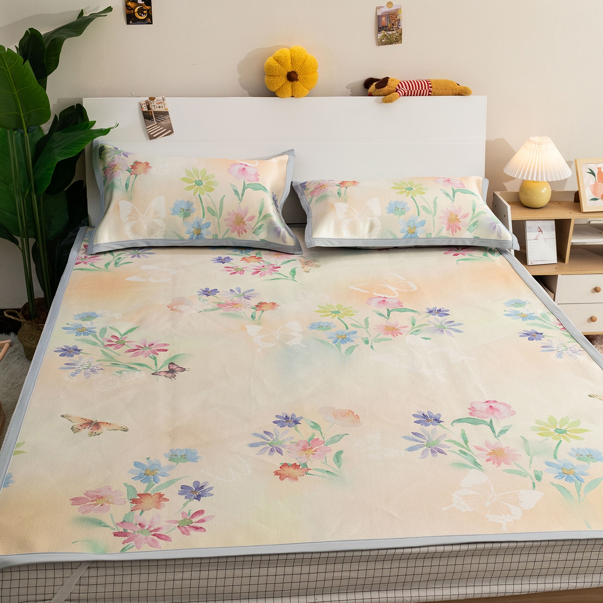 欣宜家纺 2025新款夏季新款养生藤席冰藤席冰丝席空调席可机洗（提供质检报告） 蝶生花