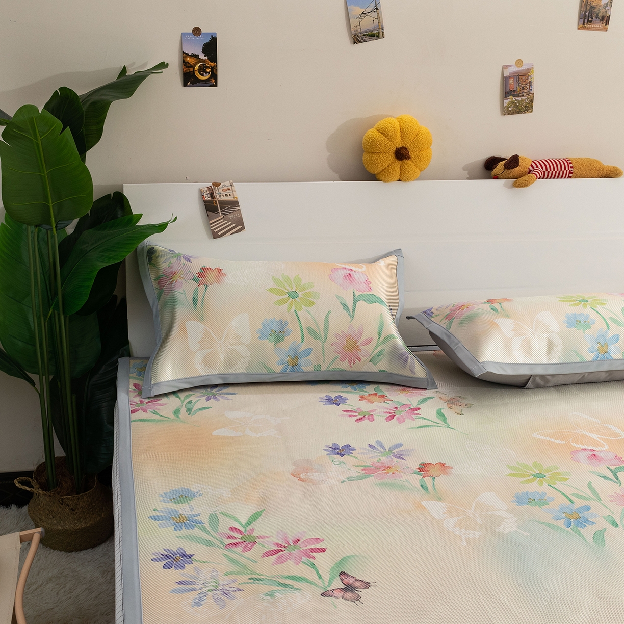 91家纺网 家纺一手货源 找家纺 欣宜家纺 2025新款夏季新款养生藤席冰藤席冰丝席空调席可机洗（提供质检报告） 蝶生花