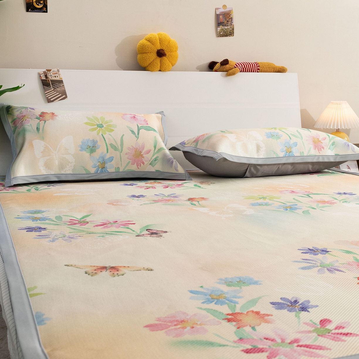 91家纺网 家纺一手货源 找家纺 欣宜家纺 2025新款夏季新款养生藤席冰藤席冰丝席空调席可机洗（提供质检报告） 蝶生花