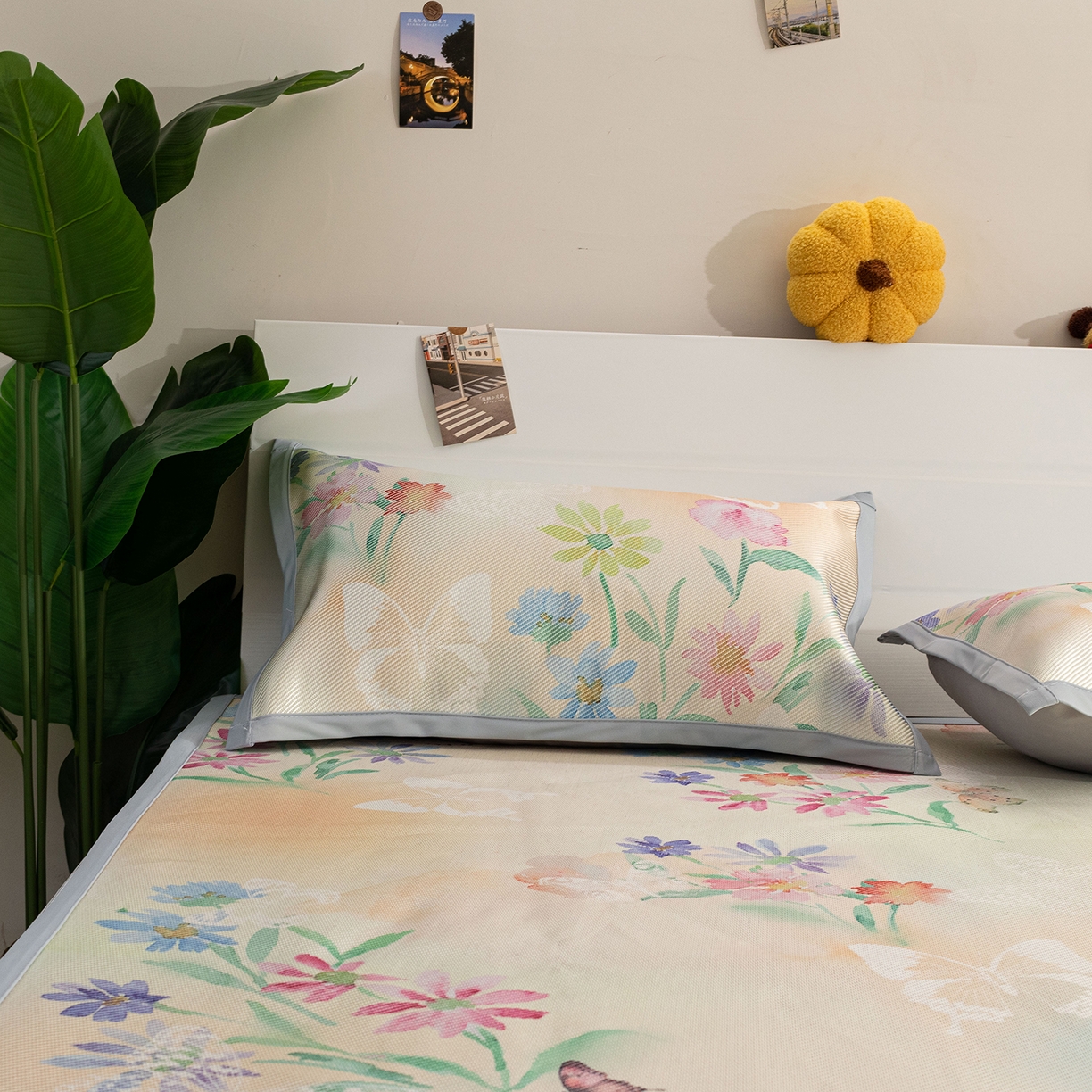 91家纺网 家纺一手货源 找家纺 欣宜家纺 2025新款夏季新款养生藤席冰藤席冰丝席空调席可机洗（提供质检报告） 蝶生花