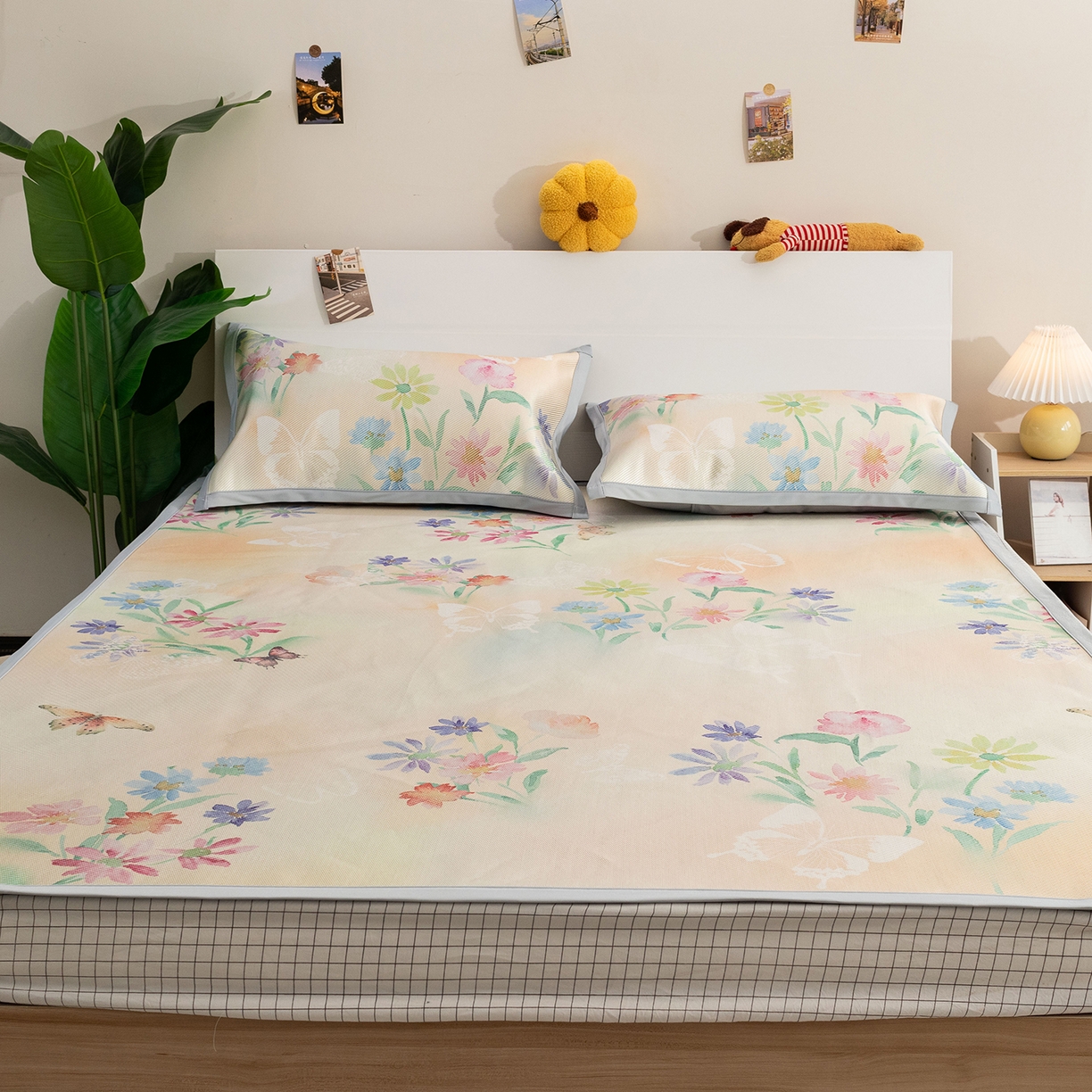 91家纺网 家纺一手货源 找家纺 欣宜家纺 2025新款夏季新款养生藤席冰藤席冰丝席空调席可机洗（提供质检报告） 蝶生花