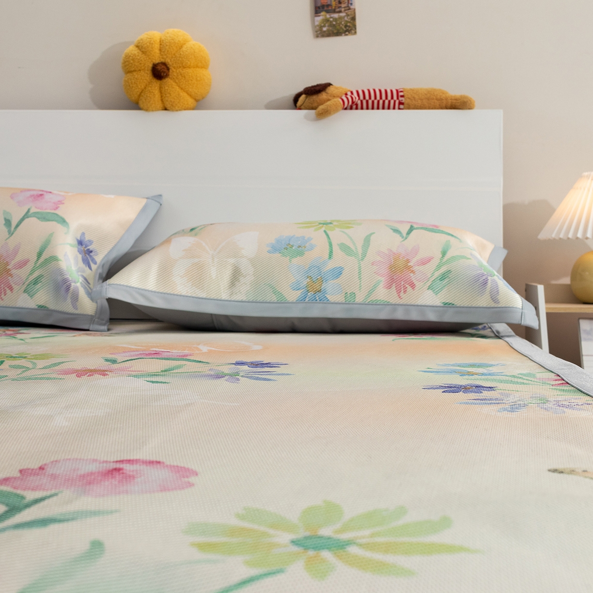 91家纺网 家纺一手货源 找家纺 欣宜家纺 2025新款夏季新款养生藤席冰藤席冰丝席空调席可机洗（提供质检报告） 蝶生花