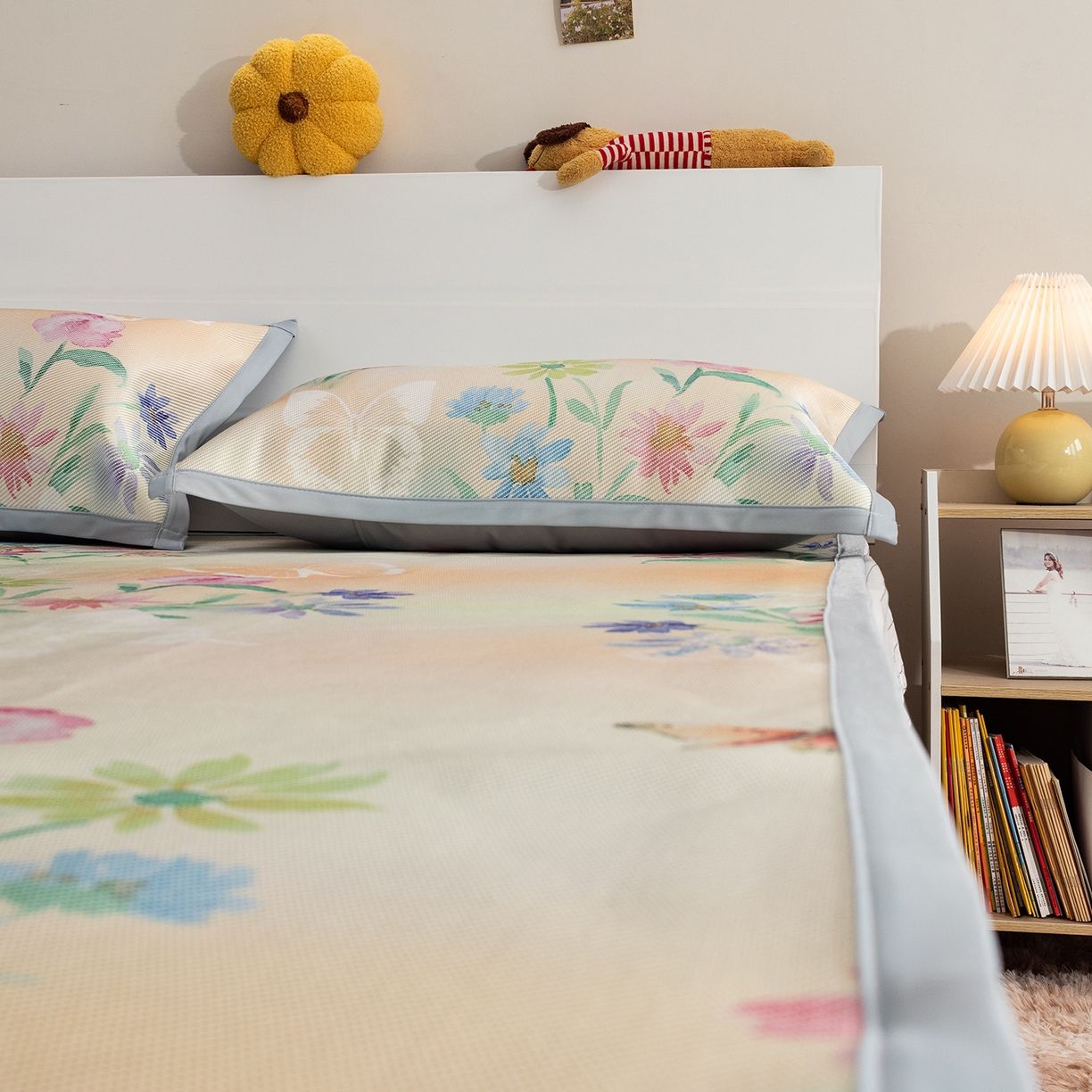 91家纺网 家纺一手货源 找家纺 欣宜家纺 2025新款夏季新款养生藤席冰藤席冰丝席空调席可机洗（提供质检报告） 蝶生花