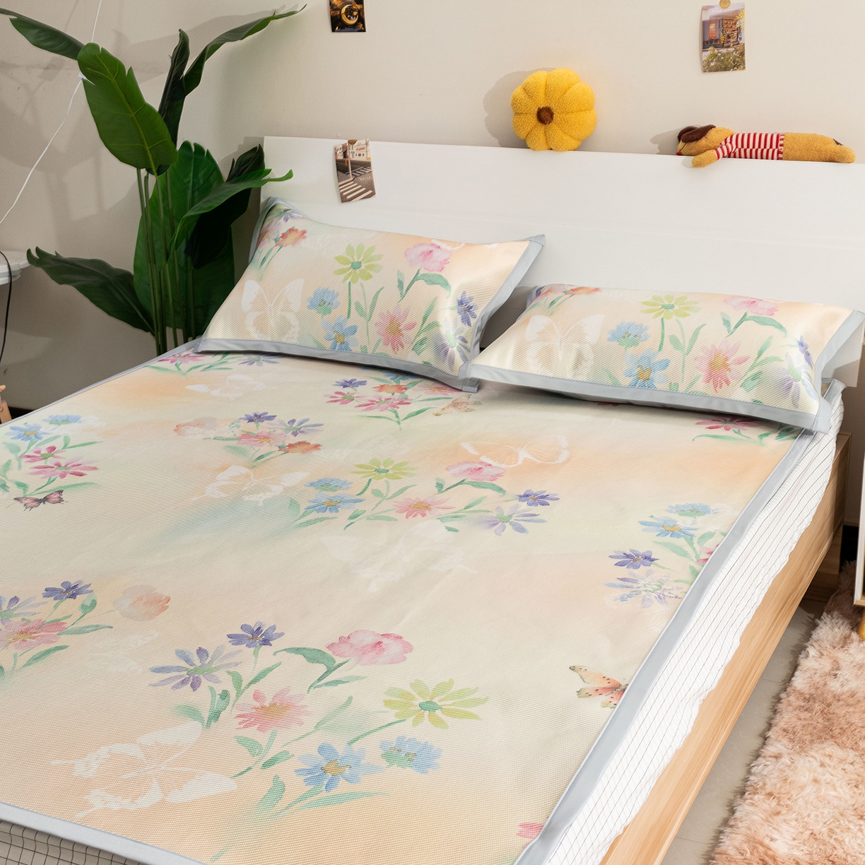 91家纺网 家纺一手货源 找家纺 欣宜家纺 2025新款夏季新款养生藤席冰藤席冰丝席空调席可机洗（提供质检报告） 蝶生花