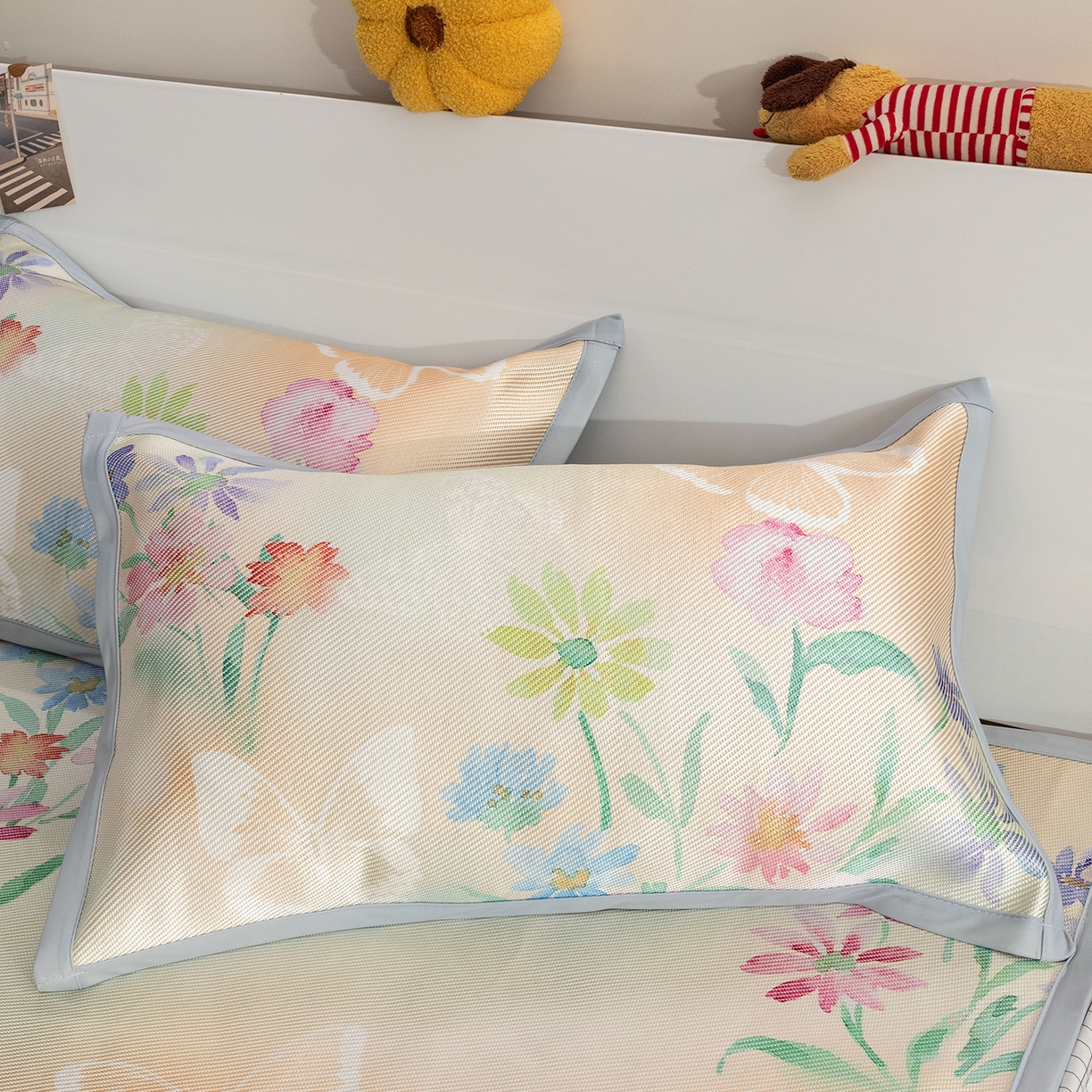 91家纺网 家纺一手货源 找家纺 欣宜家纺 2025新款夏季新款养生藤席冰藤席冰丝席空调席可机洗（提供质检报告） 蝶生花