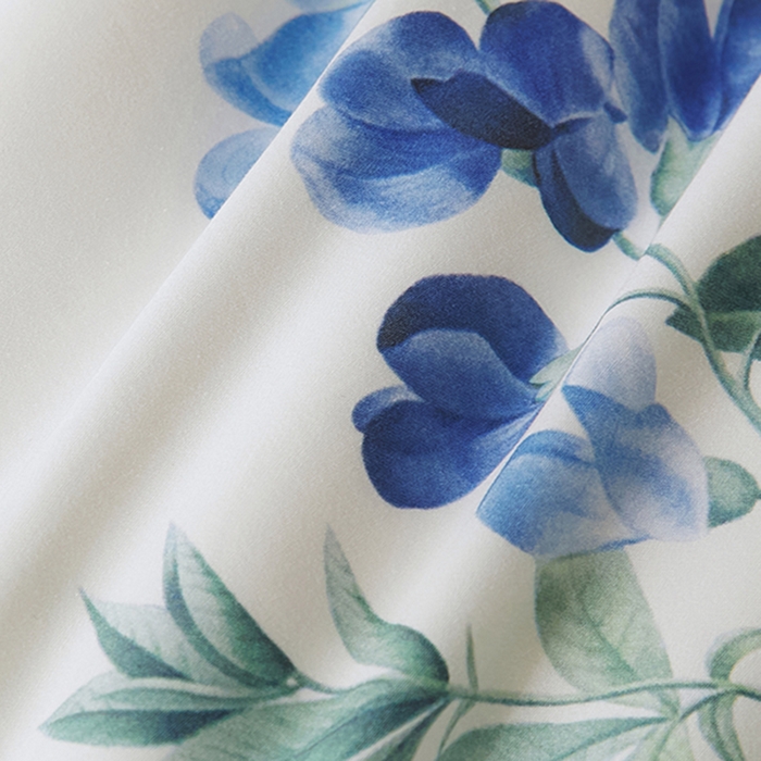 91家纺网 家纺一手货源 找家纺 欣宜家纺 2025新款60支长绒棉数码印花系列四件套 荷塘月色