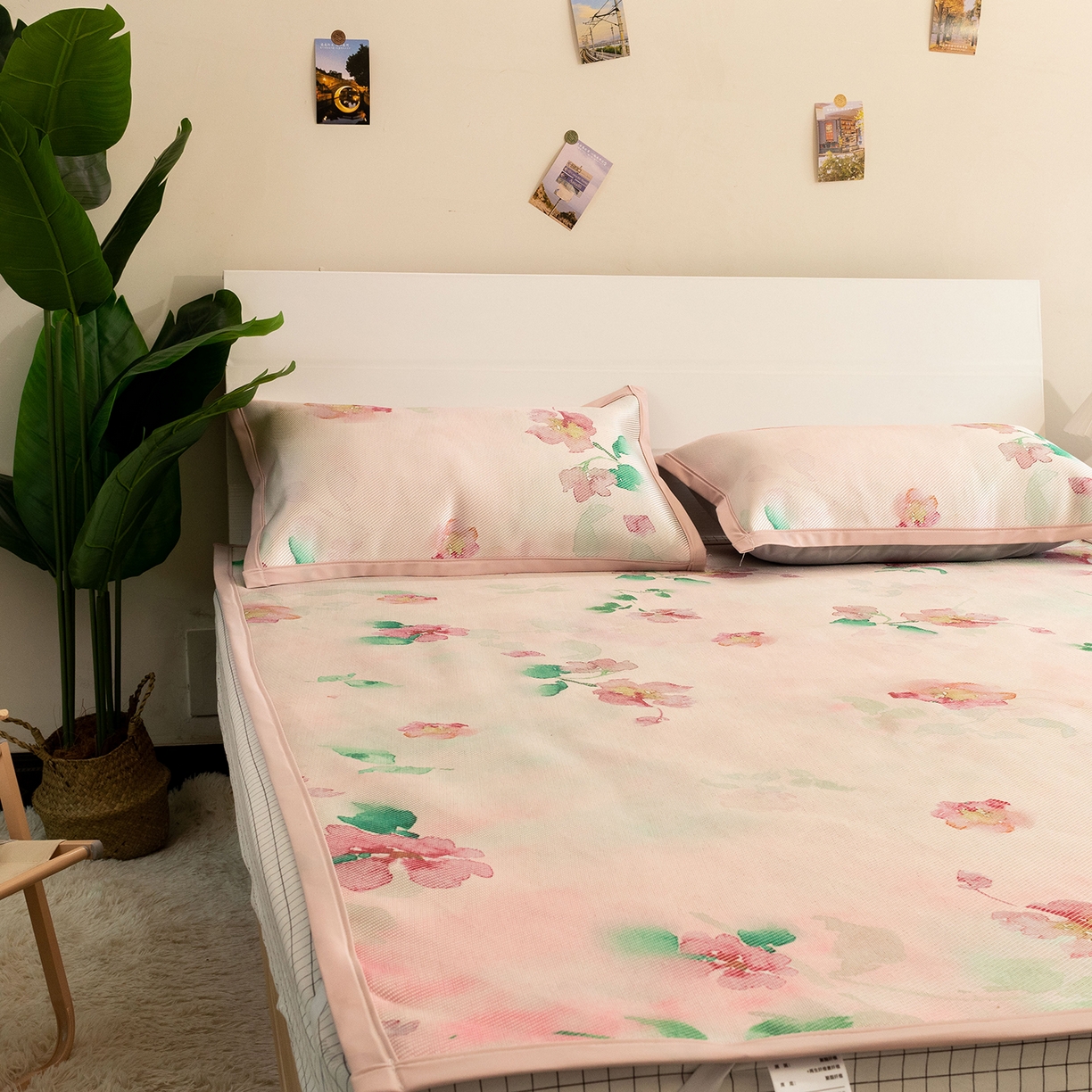 91家纺网 家纺一手货源 找家纺 欣宜家纺 2025新款夏季新款养生藤席冰藤席冰丝席空调席可机洗（提供质检报告） 洛花玉粉