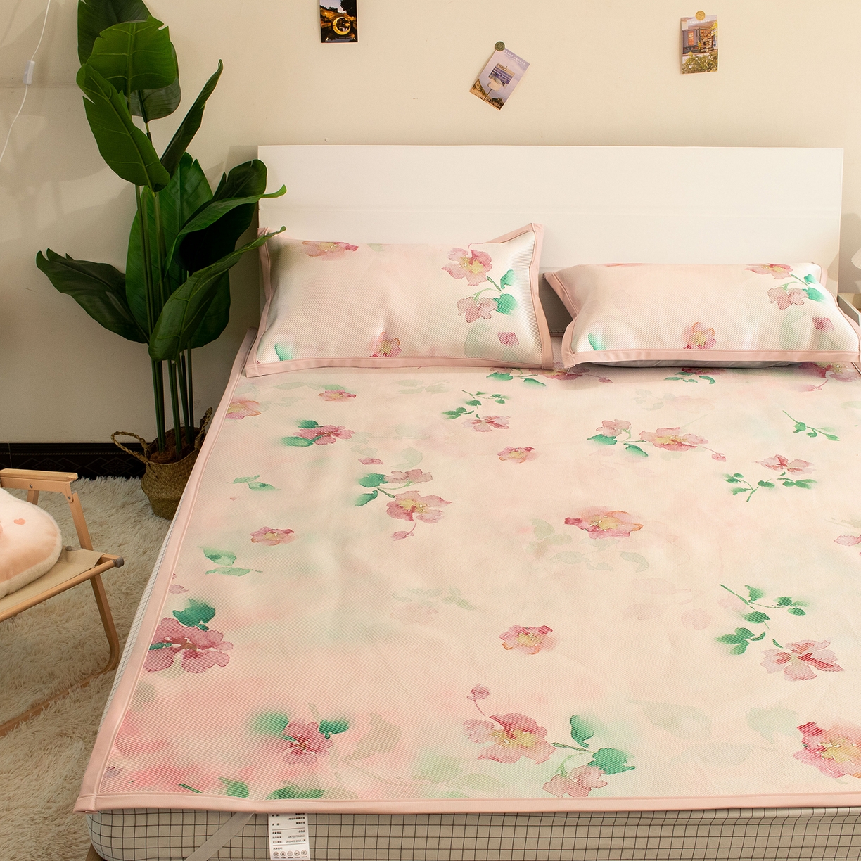 91家纺网 家纺一手货源 找家纺 欣宜家纺 2025新款夏季新款养生藤席冰藤席冰丝席空调席可机洗（提供质检报告） 洛花玉粉