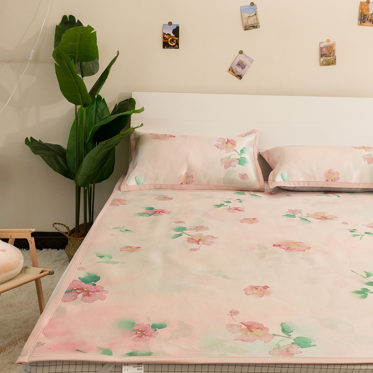 91家纺网 家纺一手货源 找家纺 欣宜家纺 2025新款夏季新款养生藤席冰藤席冰丝席空调席可机洗（提供质检报告） 洛花玉粉