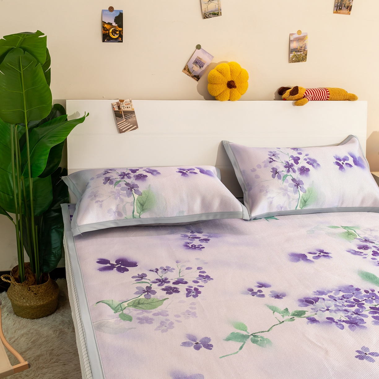 91家纺网 家纺一手货源 找家纺 欣宜家纺 2025新款夏季新款养生藤席冰藤席冰丝席空调席可机洗（提供质检报告） 诗意紫