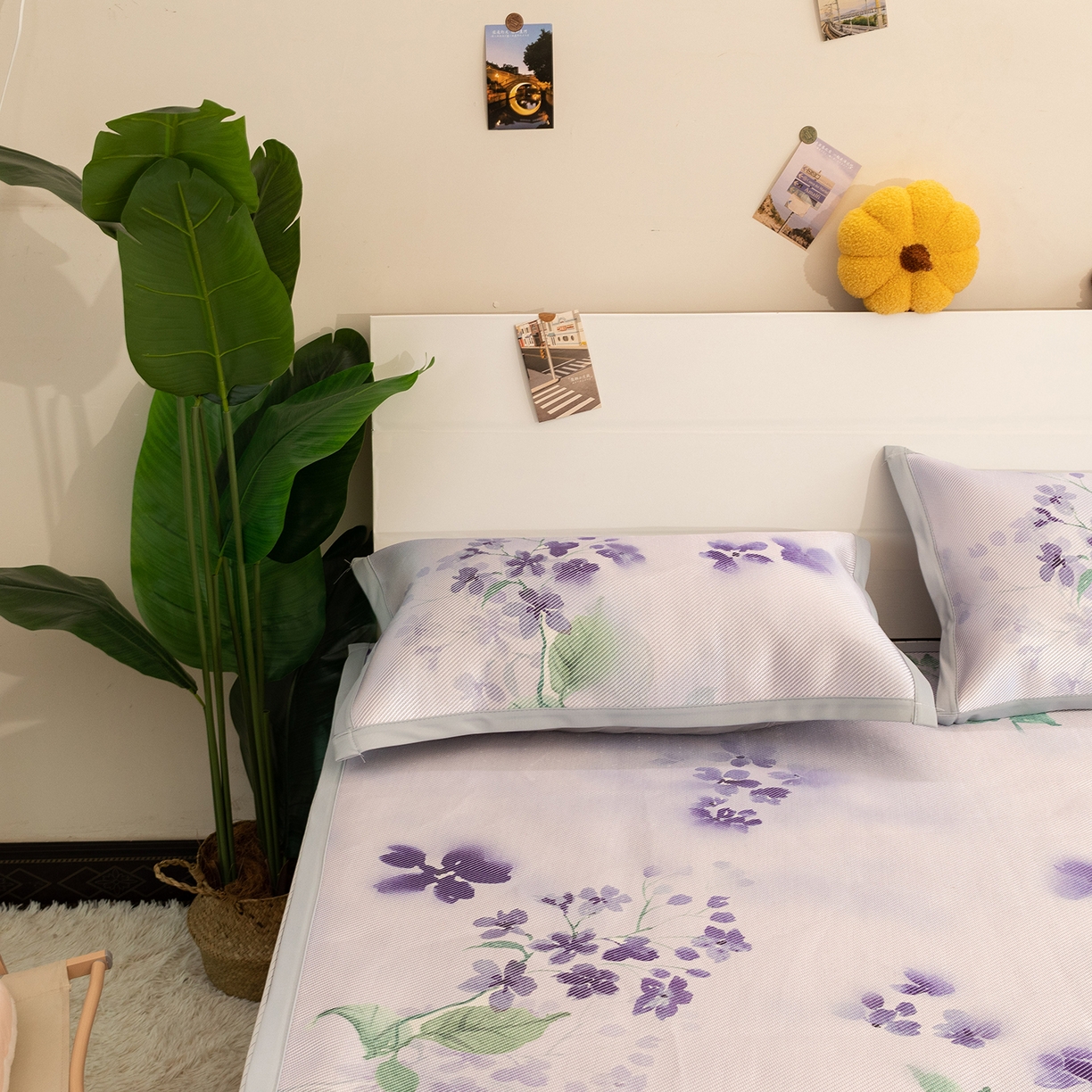 91家纺网 家纺一手货源 找家纺 欣宜家纺 2025新款夏季新款养生藤席冰藤席冰丝席空调席可机洗（提供质检报告） 诗意紫