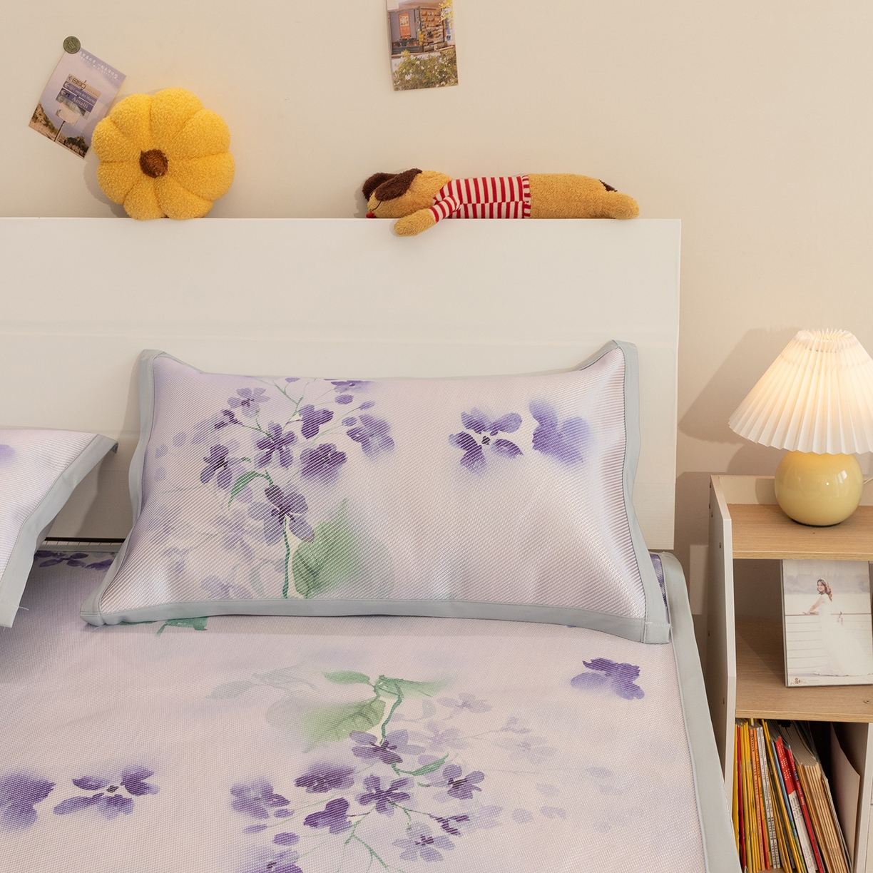 91家纺网 家纺一手货源 找家纺 欣宜家纺 2025新款夏季新款养生藤席冰藤席冰丝席空调席可机洗（提供质检报告） 诗意紫