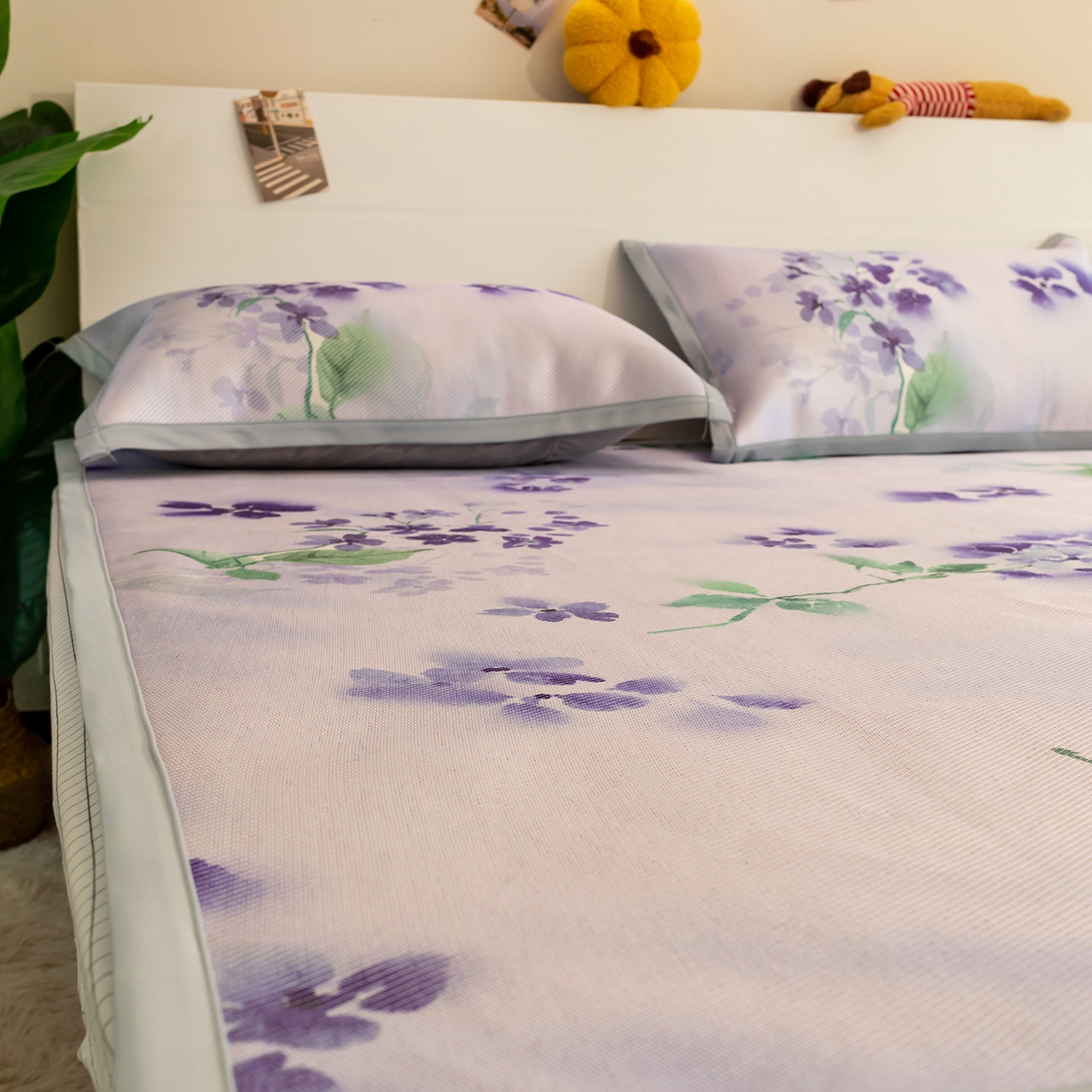 91家纺网 家纺一手货源 找家纺 欣宜家纺 2025新款夏季新款养生藤席冰藤席冰丝席空调席可机洗（提供质检报告） 诗意紫