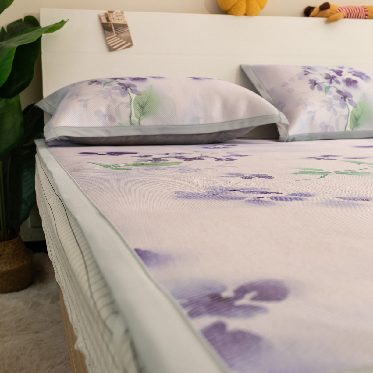 91家纺网 家纺一手货源 找家纺 欣宜家纺 2025新款夏季新款养生藤席冰藤席冰丝席空调席可机洗（提供质检报告） 诗意紫