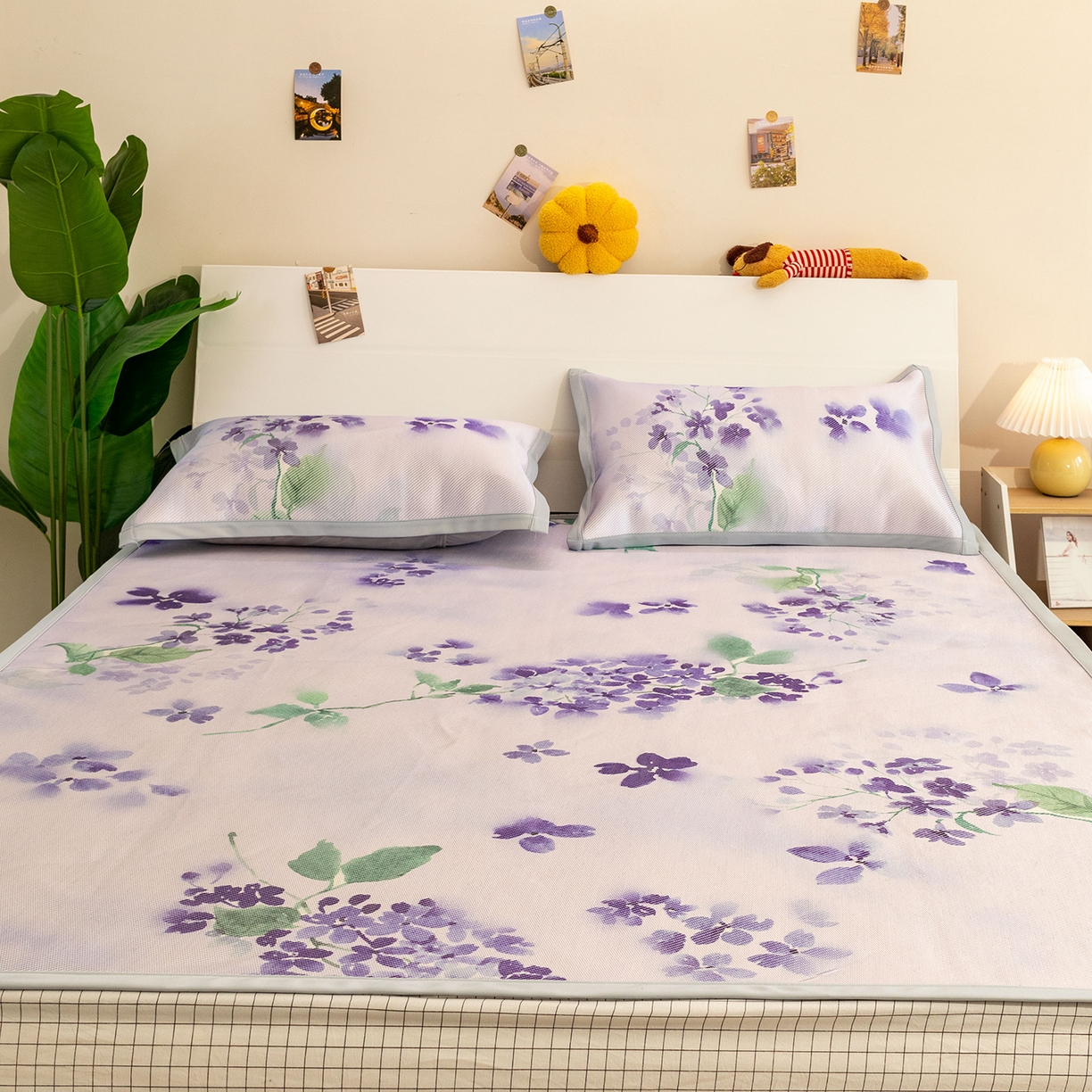 91家纺网 家纺一手货源 找家纺 欣宜家纺 2025新款夏季新款养生藤席冰藤席冰丝席空调席可机洗（提供质检报告） 诗意紫