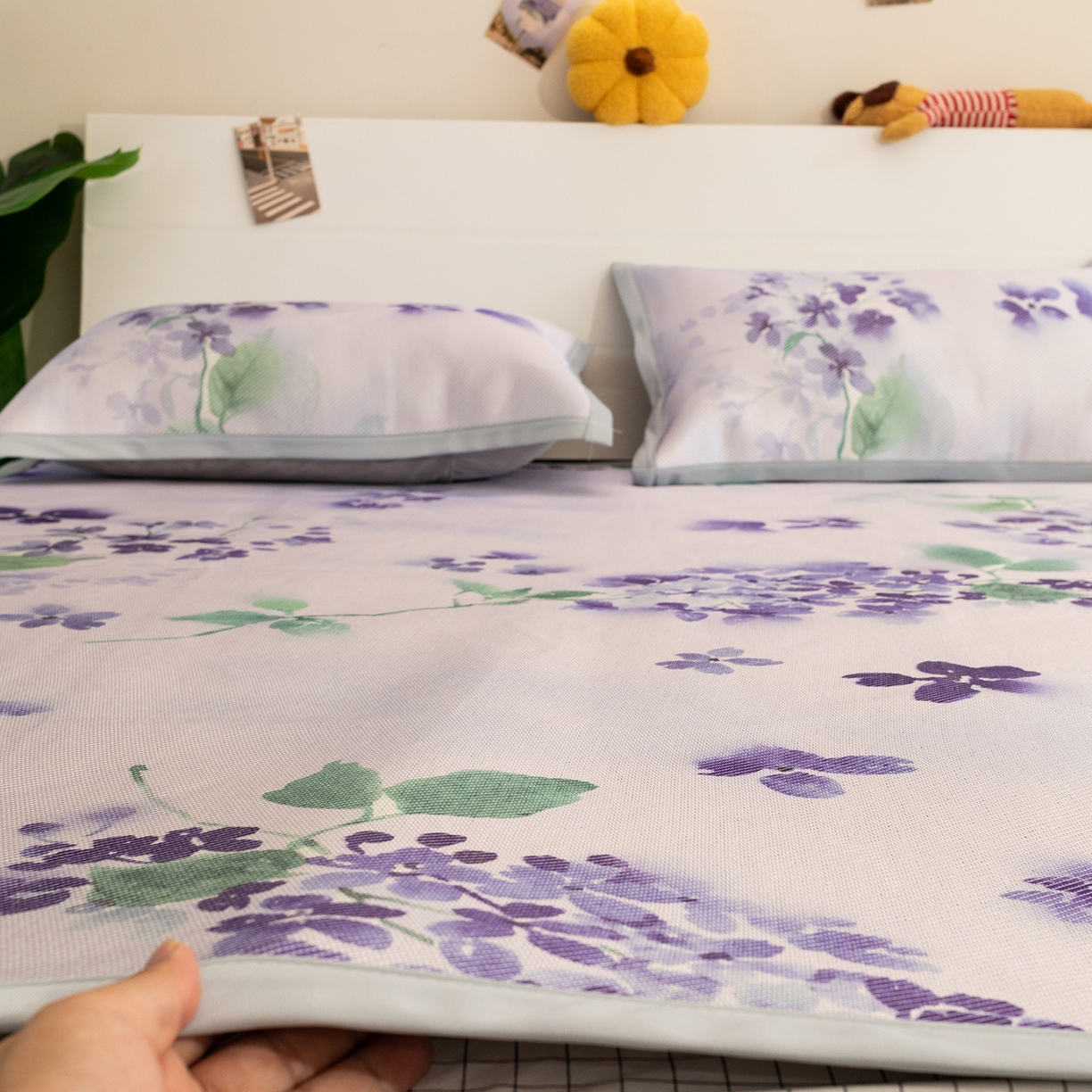 91家纺网 家纺一手货源 找家纺 欣宜家纺 2025新款夏季新款养生藤席冰藤席冰丝席空调席可机洗（提供质检报告） 诗意紫