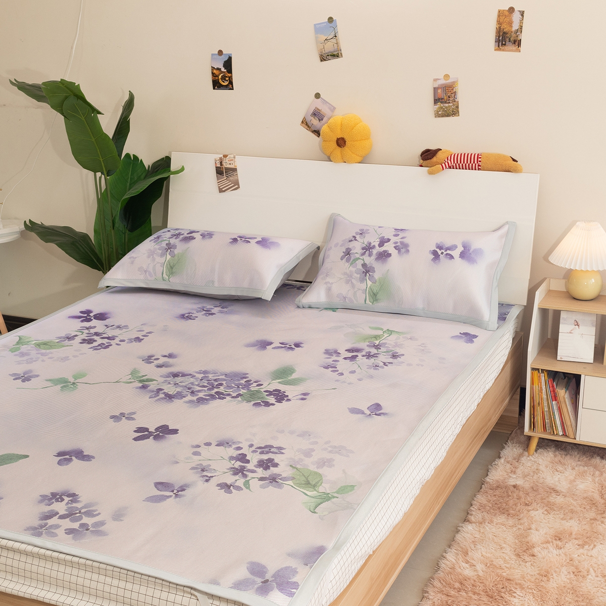 91家纺网 家纺一手货源 找家纺 欣宜家纺 2025新款夏季新款养生藤席冰藤席冰丝席空调席可机洗（提供质检报告） 诗意紫