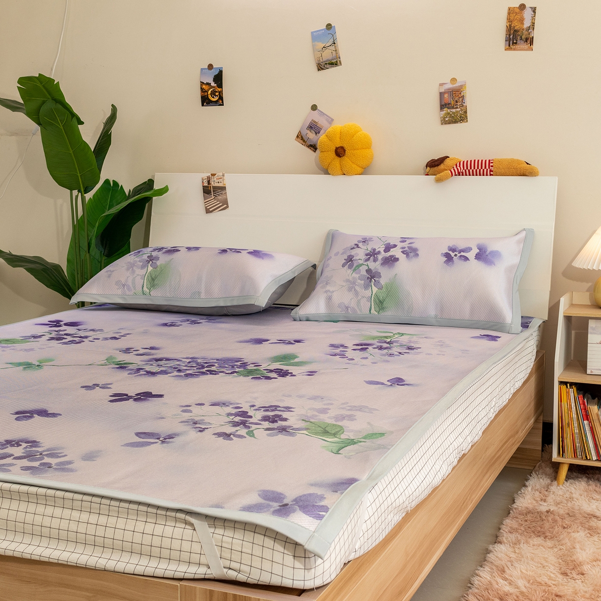 91家纺网 家纺一手货源 找家纺 欣宜家纺 2025新款夏季新款养生藤席冰藤席冰丝席空调席可机洗（提供质检报告） 诗意紫