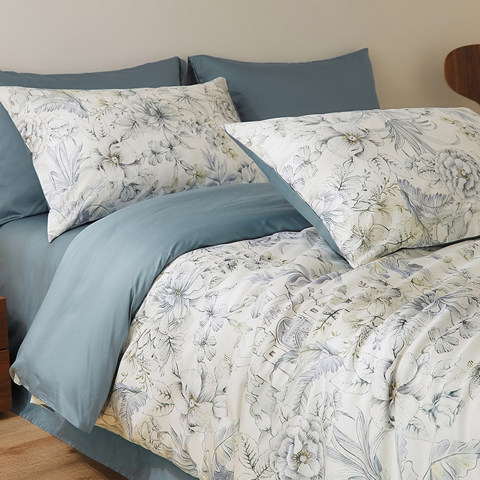 91家纺网 家纺一手货源 找家纺 欣宜家纺 2025新款60支长绒棉数码印花系列四件套 花海城堡