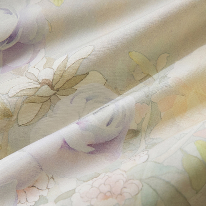 91家纺网 家纺一手货源 找家纺 欣宜家纺 2025新款60支长绒棉数码印花系列四件套 仟云灰