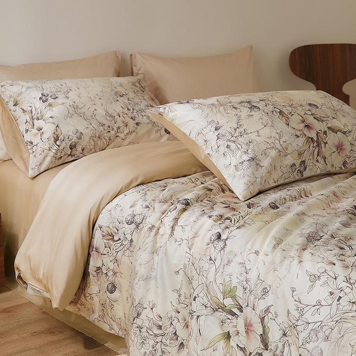 91家纺网 家纺一手货源 找家纺 欣宜家纺 2025新款60支长绒棉数码印花系列四件套 月半湾