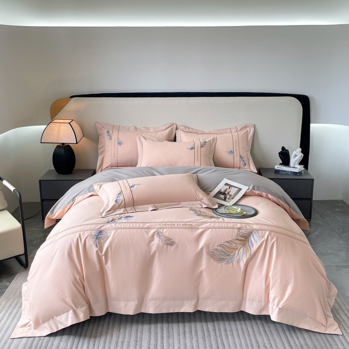 91家纺网 家纺一手货源 找家纺 （总）欣宜家纺 2025新款纯棉全棉长绒棉磨毛不掉毛高端四件套羽翼系列带礼盒