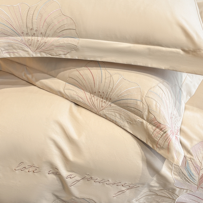 91家纺网 家纺一手货源 找家纺 欣宜家纺 2025新款纯棉全棉长绒棉磨毛四件套华尔兹系列 华尔兹-香槟