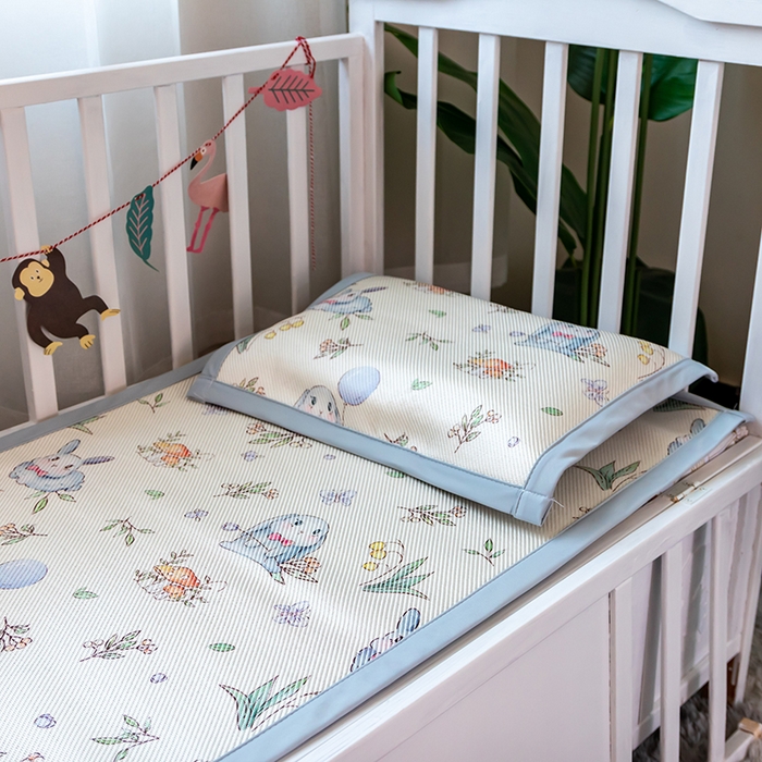 91家纺网 家纺一手货源 找家纺 （总）欣宜家纺 2025新款儿童冰藤席幼儿园午睡席子凉席枕套可定制任意尺寸