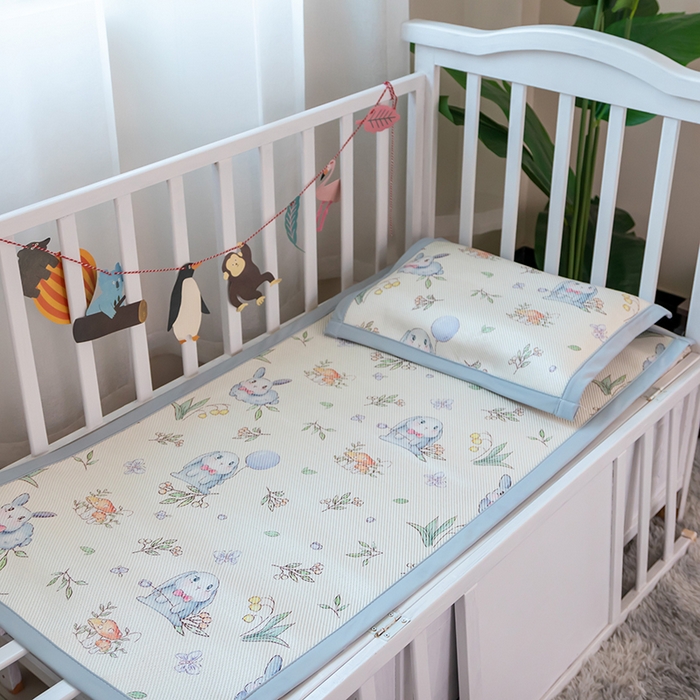 91家纺网 家纺一手货源 找家纺 （总）欣宜家纺 2025新款儿童冰藤席幼儿园午睡席子凉席枕套可定制任意尺寸