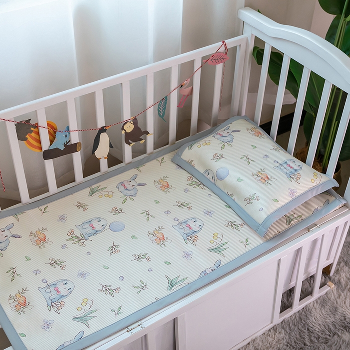 91家纺网 家纺一手货源 找家纺 （总）欣宜家纺 2025新款儿童冰藤席幼儿园午睡席子凉席枕套可定制任意尺寸