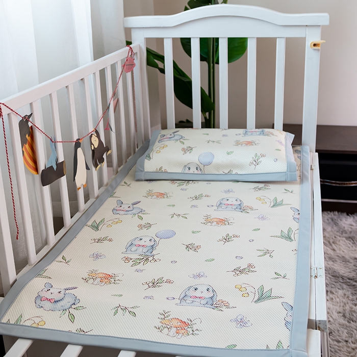 91家纺网 家纺一手货源 找家纺 （总）欣宜家纺 2025新款儿童冰藤席幼儿园午睡席子凉席枕套可定制任意尺寸