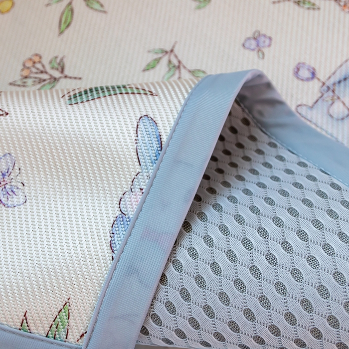 91家纺网 家纺一手货源 找家纺 欣宜家纺 2025新款儿童冰藤席幼儿园午睡席子凉席枕套可定制任意尺寸 草丛兔