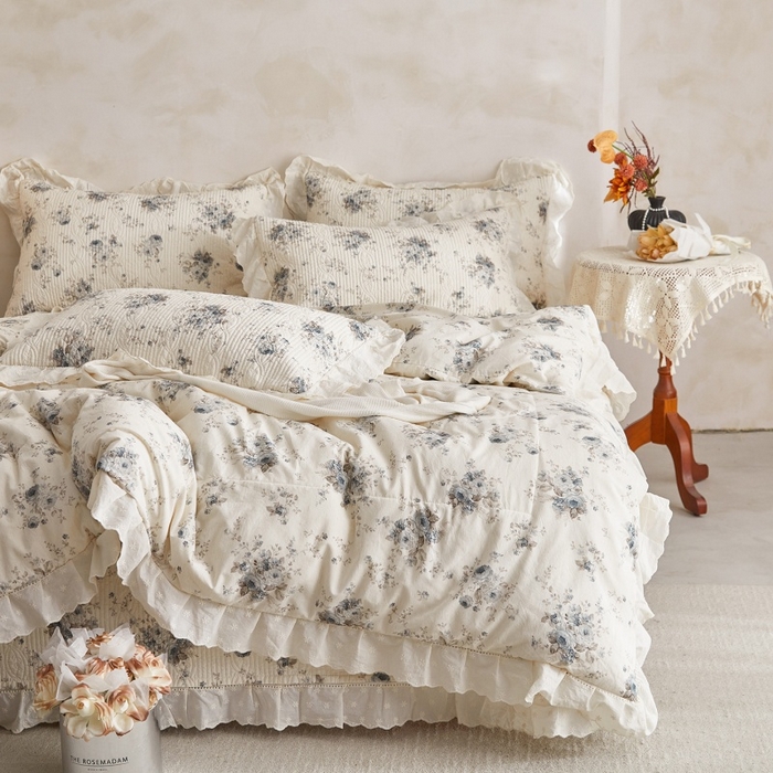 91家纺网 家纺一手货源 找家纺 （总）源舜家纺 2026新款全棉镂空花边天丝棉麻床盖款四件套