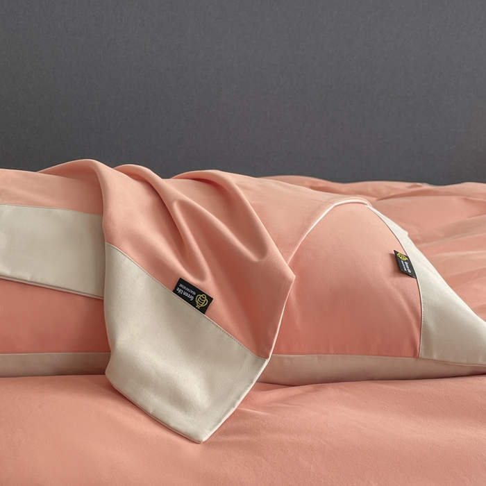 91家纺网 家纺一手货源 找家纺 欣宜家纺 2025新款纯棉全棉长绒棉磨毛刺绣绣花四件套 莫兰迪-爱玛橙