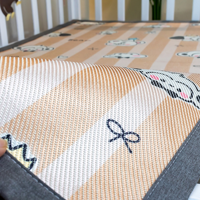 91家纺网 家纺一手货源 找家纺 欣宜家纺 2025新款儿童冰藤席幼儿园午睡席子凉席枕套可定制任意尺寸 动物乐园