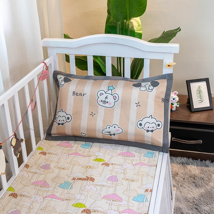 91家纺网 家纺一手货源 找家纺 欣宜家纺 2025新款儿童冰藤席幼儿园午睡席子凉席枕套可定制任意尺寸 动物乐园