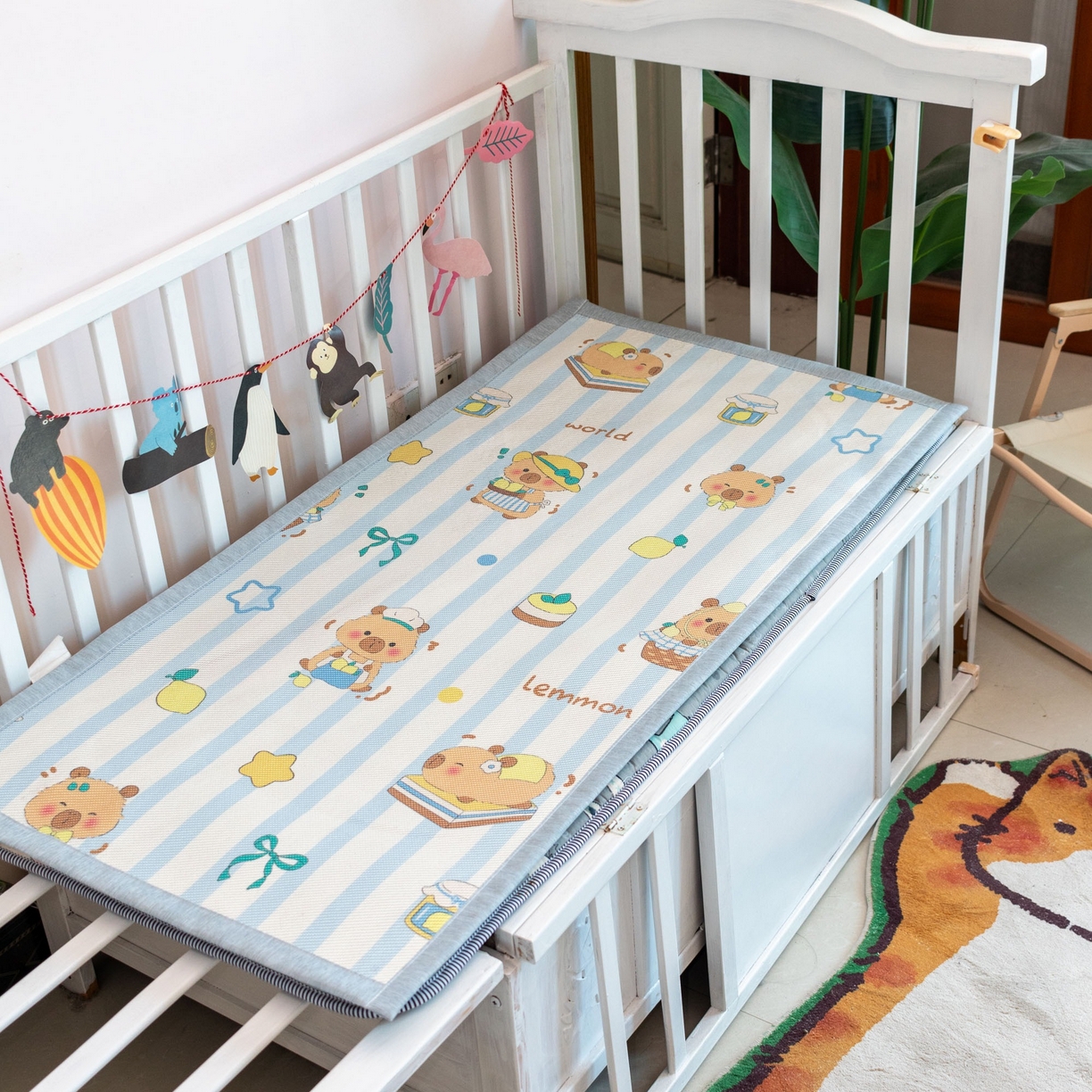 91家纺网 家纺一手货源 找家纺 欣宜家纺 2025新款儿童冰藤席幼儿园午睡席子凉席枕套可定制任意尺寸 卡皮巴拉