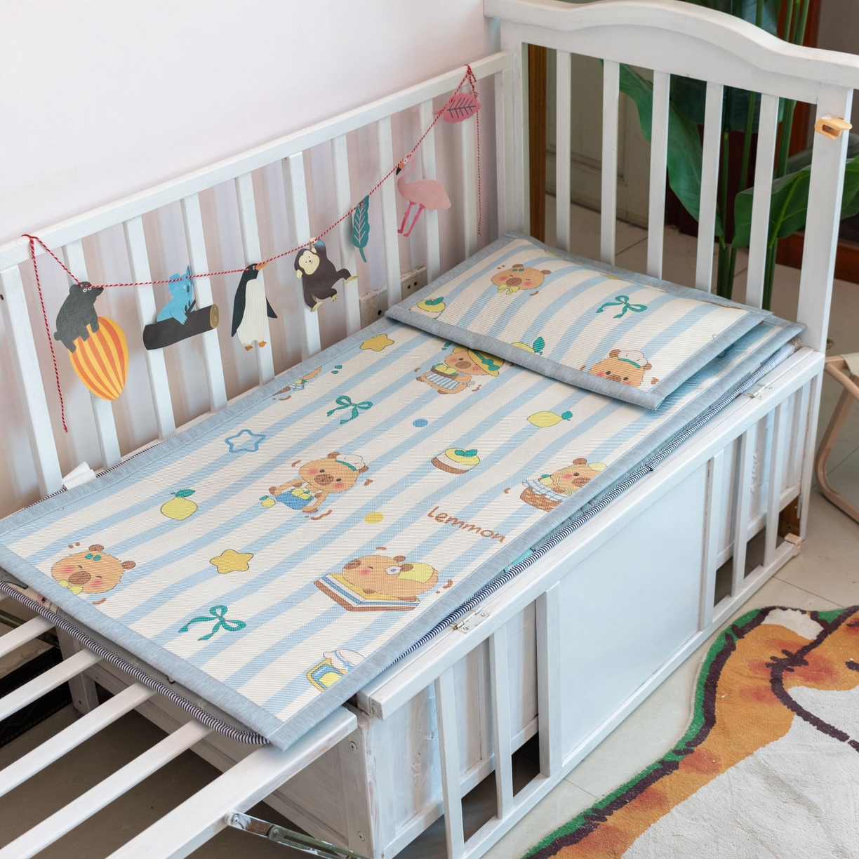 91家纺网 家纺一手货源 找家纺 欣宜家纺 2025新款儿童冰藤席幼儿园午睡席子凉席枕套可定制任意尺寸 卡皮巴拉