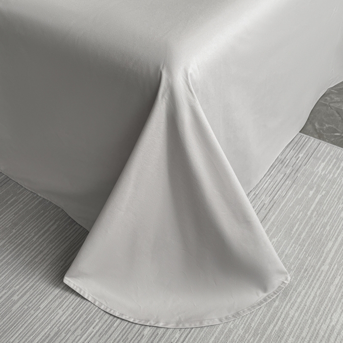 91家纺网 家纺一手货源 找家纺 欣宜家纺 2025新款纯棉全棉长绒棉磨毛刺绣绣花四件套 莫兰迪-白灰