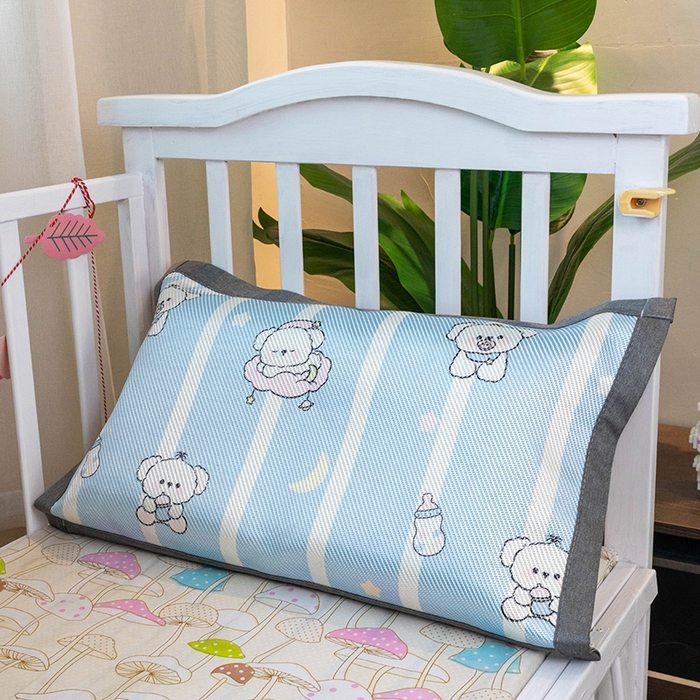 91家纺网 家纺一手货源 找家纺 欣宜家纺 2025新款儿童冰藤席幼儿园午睡席子凉席枕套可定制任意尺寸 小奶熊