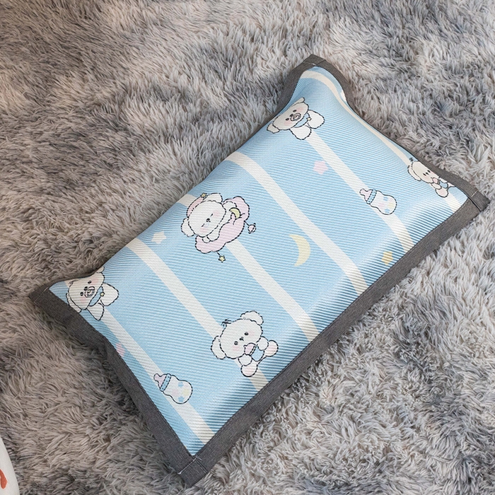 91家纺网 家纺一手货源 找家纺 欣宜家纺 2025新款儿童冰藤席幼儿园午睡席子凉席枕套可定制任意尺寸 小奶熊