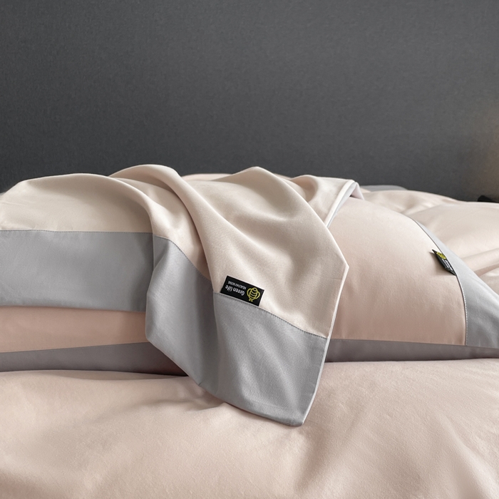 91家纺网 家纺一手货源 找家纺 欣宜家纺 2025新款纯棉全棉长绒棉磨毛刺绣绣花四件套 莫兰迪-少女粉