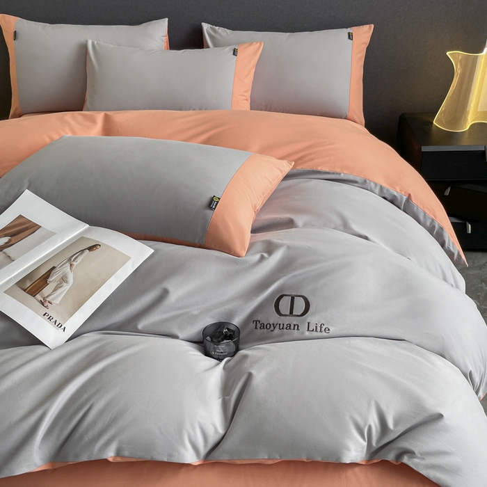 91家纺网 家纺一手货源 找家纺 欣宜家纺 2025新款纯棉全棉长绒棉磨毛刺绣绣花四件套 莫兰迪-绅士灰