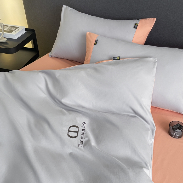 91家纺网 家纺一手货源 找家纺 欣宜家纺 2025新款纯棉全棉长绒棉磨毛刺绣绣花四件套 莫兰迪-绅士灰